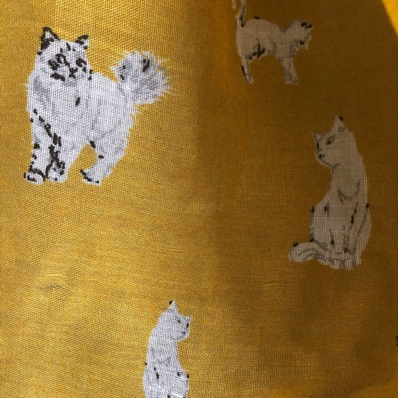 Cat Print Mustard Infinity Scarf - Picture 3 of 3